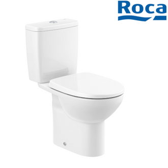 INODORO COMPLETO ROCA RIMLESS® CON SALIDA HORIZONTAL